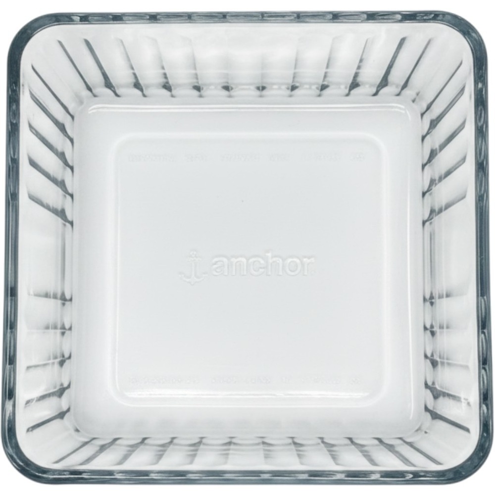 Anchor Hocking Square Glass Baking Dish Ribbed Fluted Clear Bakeware Pan 6.5X6X2